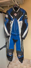Tuta Moto Suomy Divis. in Pelle - Blu/Nero/Silver