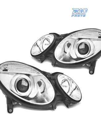 FARI PER MERCEDES CLASSE E W211 06-09 FONDO CROMAT