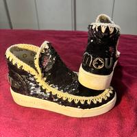 Scarpe estive MOU con paillettes nere