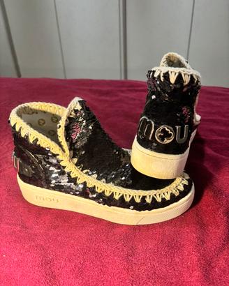 Scarpe estive MOU con paillettes nere
