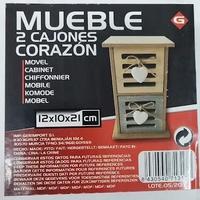 Mobiletto 2 Cassetti Cuore Portagioie