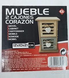 Mobiletto 2 Cassetti Cuore Portagioie