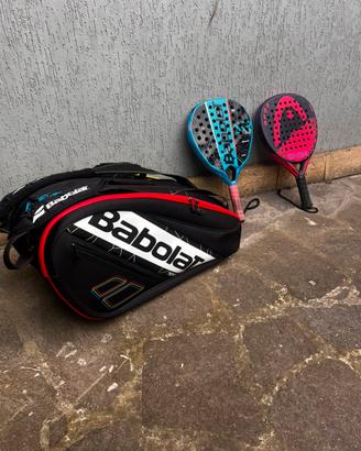 Sacco Babolat, Racchetta Babolat e racchetta head