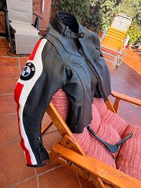 Giacca moto pelle logo bmw