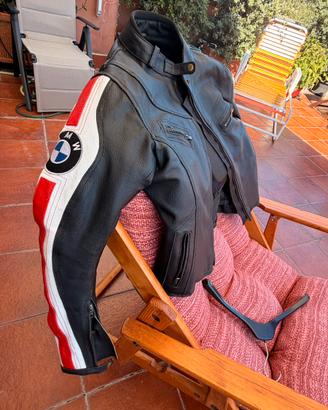 Giacca moto pelle logo bmw