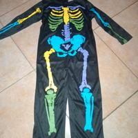 vestito scheletro per halloween 4/6 anno