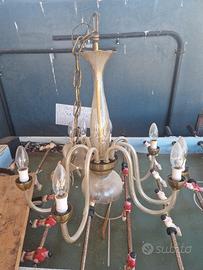 Lampadario vintage in vetro di murano