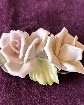 Rose in porcellana di Capodimonte vintage