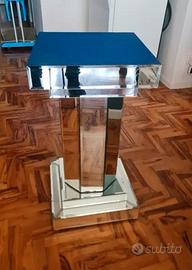 Colonna piedistallo specchiata vintage anni 80