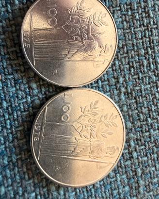 Monete 100 lire vari anni