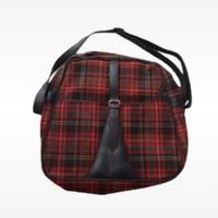 Borsa vintage anni 70 semirigida tartan rossa