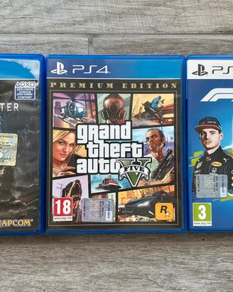 Giochi PS4/PS5: GTA5, F1, MHW