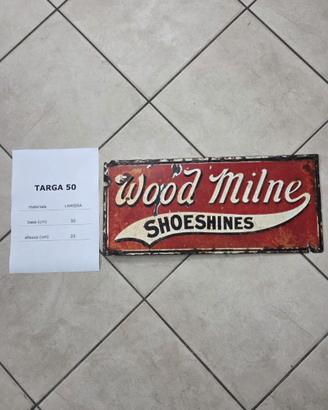 Rara targa vintage Wood-Milne