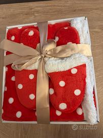 Confezione plaid e ciabatte invernali Nabucco