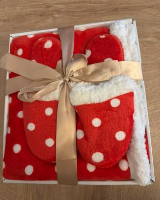 Confezione plaid e ciabatte invernali Nabucco