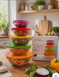Set 5 Contenitori Portapranzo Inox Kinvara in vetr
