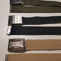 3 Cinture LONSDALE e CELIO fibbia militare