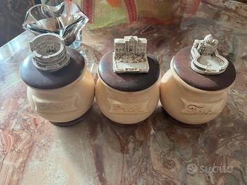 Set 3 barattoli cucina con souvenir di Roma vintag