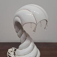 Rara Lampada Vintage in Porcellana a Spirale con C