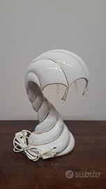 Rara Lampada Vintage in Porcellana a Spirale con C