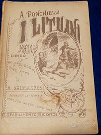 libretto d'opera del dramma lirico "I Lituani" 