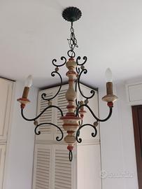 Lampadario vintage anni 60/70 stile rustico 