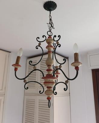 Lampadario vintage anni 60/70 stile rustico 