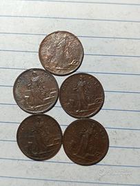 lotto 5 PZ monete 1 centesimo 1915