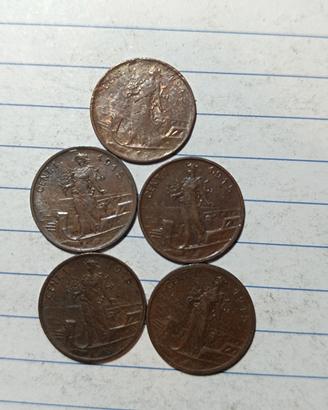 lotto 5 PZ monete 1 centesimo 1915
