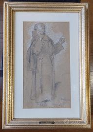 Quadro con monaco Edoardo Dalbono