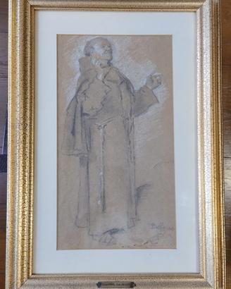 Quadro con monaco Edoardo Dalbono