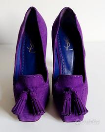 Originali Y .S. LAURENT, scarpe camoscio viola, 38
