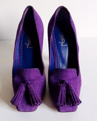 Originali Y .S. LAURENT, scarpe camoscio viola, 38