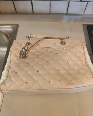 Borsa Roccobarocco rosa cipria trapuntata con cate