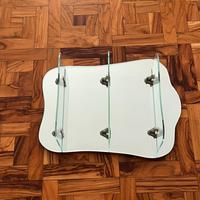 Specchio vintage con mensole in cristallo