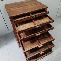 Cassettiera da tipografo in legno