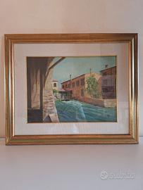 Quadro dipinto Scorcio di Treviso 