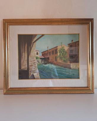 Quadro dipinto Scorcio di Treviso 