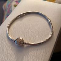 Bracciale Pandora chiusura in pavé oro argento