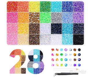 Kit 30.000 Strass 28 Colori 3mm per Nail Art Fai-d