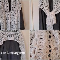 sciarpa scialle stola bianco argento