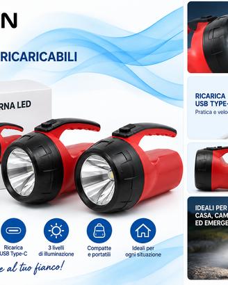 SET 2 PEZZI – Lanterne LED Ricaricabili MULIN 3W U