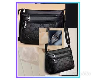 Borsa a spalla quadrata - Elegante colore nera luc