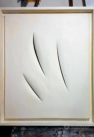 Apocrifo Lucio Fontana, 3 tagli  bianco
