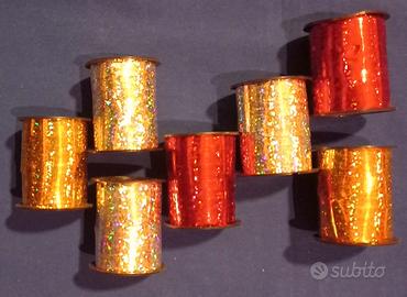 set di 7 nastri per pacchi metallizzato colori ass