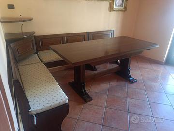 Tavolo fratino allungabile + panche in legno