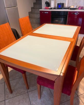 Tavolo allungabile Calligaris + 4 sedie