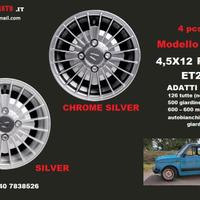 Cerchi grifo 4,5x 12 4x98 silver silver fiat 126