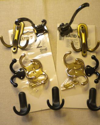 10 GANCI DOPPI MASSICCI IN OTTONE, BRONZATI, METAL