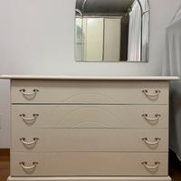 Cassettiera legno  laccata bianca